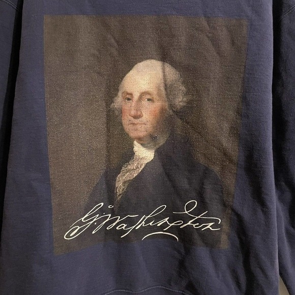 Port And Company Sweatshirt Size XL Blue Vintage Graphic Crew Neck President … - Picture 2 of 5